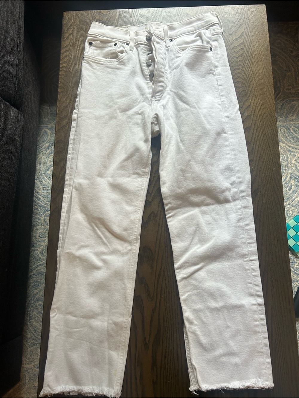 Denim Forum White Arlo Straight Jeans